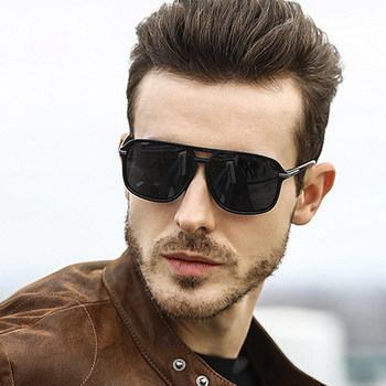 2024 New European and American Style Sunglasses for Men, Fashionable Retro Large Frame Driving Polarized Sunglasses, Black Frame Fishing Glasses