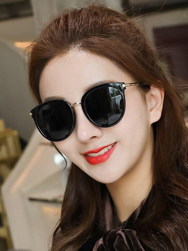 2025 New Polarized Sunglasses for Women, Trendy Fashion Celebrity Glasses, Large Frame, Round Face, Anti-Uv Driving Sunglasses