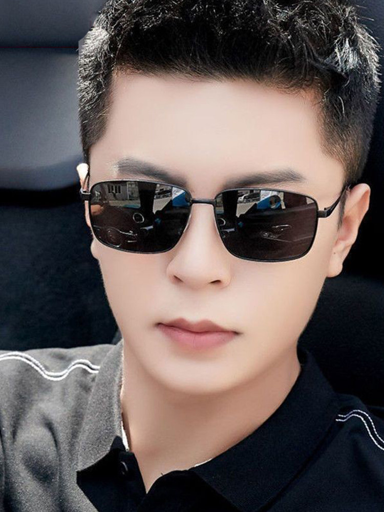 New Polarized Sunglasses for Men, Color-Changing Glasses, Anti-Uv, Driving, Fishing, Retro Style, Driving Metal Sunglasses