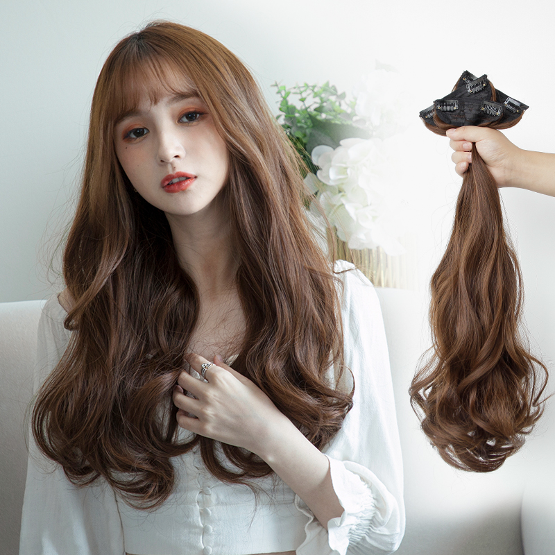 Wig pieces Female long curls Long hair small pieces of large wavy curls own hair extensions without marks True hair curls