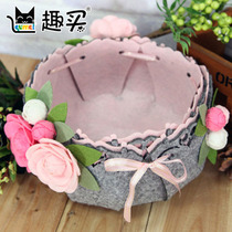 Free cutting non-woven handmade DIY material 3mm thick cloth Camellia glove storage basket