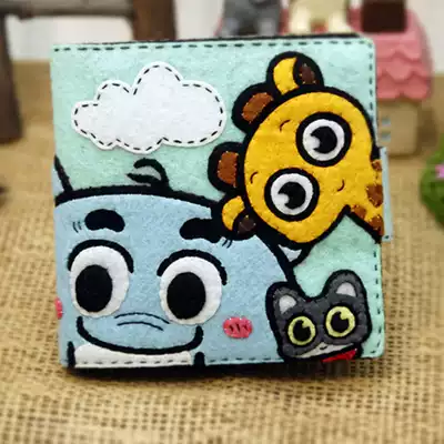 Hui short clip wallet handmade diy non-woven fabric material package without cutting 19