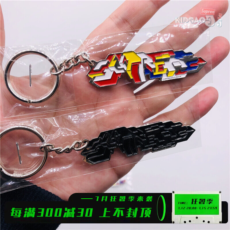 Spot Supreme 19FW Delta Logo Keychain Delta Metal enamel Key buckle key