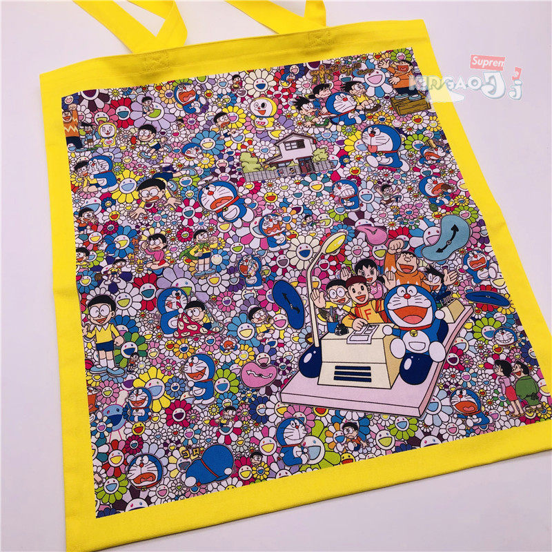 Spot 2019 Murakami Takashi Doraemon Osaka exhibition venue limited sunflower TOTE tote bag environmental protection cloth bag