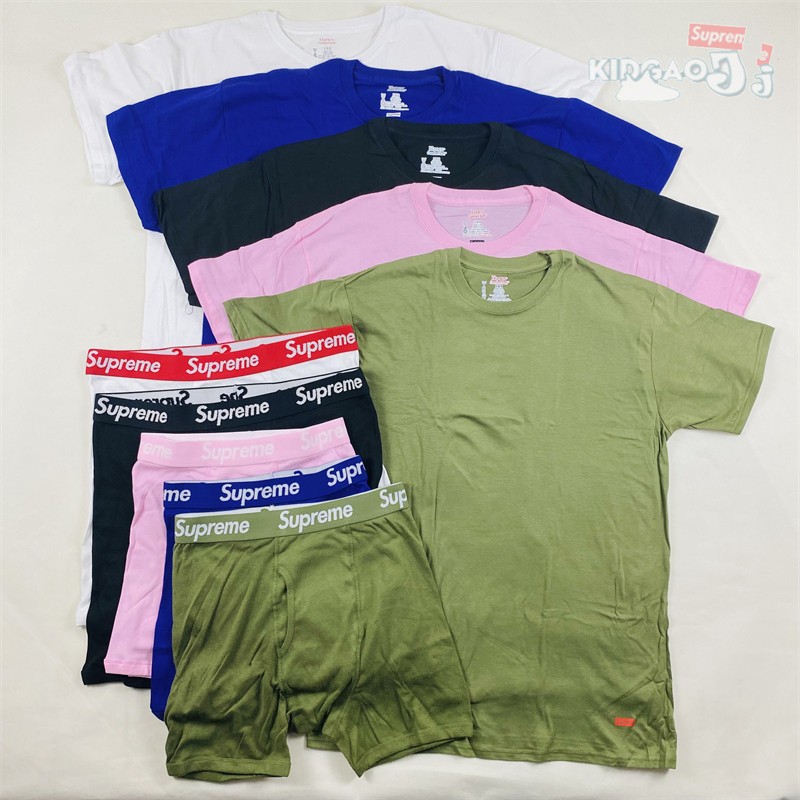 Spot Supéme Tagless hit bottom black and white pure color small bogo Pets pure cotton short sleeves T-shirt