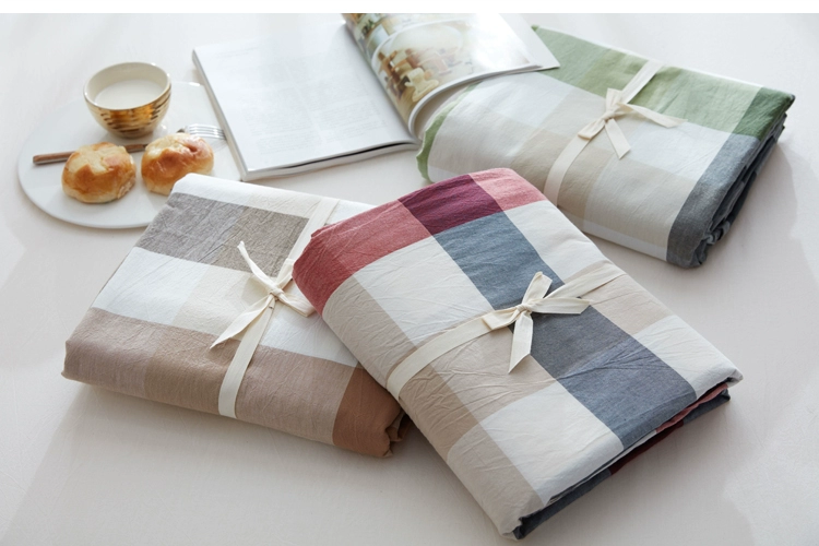 Muji quilt cover đơn mảnh bông kẻ sọc đơn ký túc xá chăn 150 * 200x230m chăn đôi