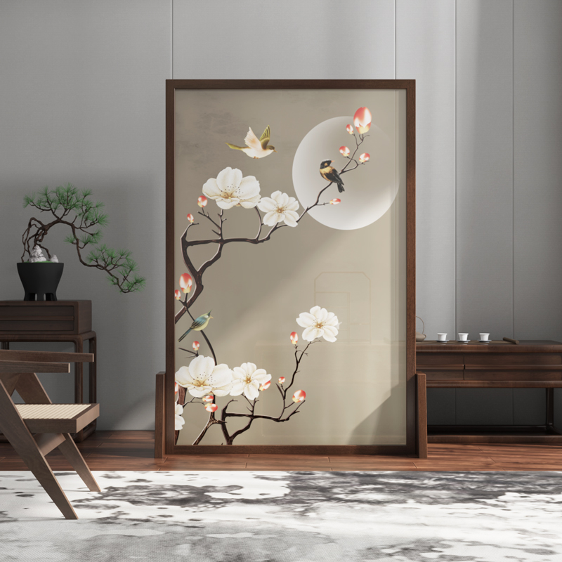 New Chinese screen partition living room Soliku Zen mask office bedroom in door to block mobile modern simplicity