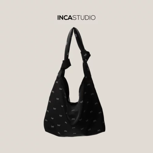 Небольшая дизайнерская сумка на одно плечо с бантиком, складной модный шоппер, городской стиль