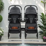 Портативная складная детская амортизирующая коляска для близнецов с сидением, можно сидеть и лежать