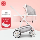 Складная детская коляска с сидением для новорожденных, можно сидеть и лежать, амортизация