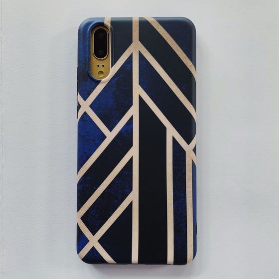 Literary cutting style geometric lines Apple 134promax mobile phone case suitable for Huawei P30/mate40pro soft