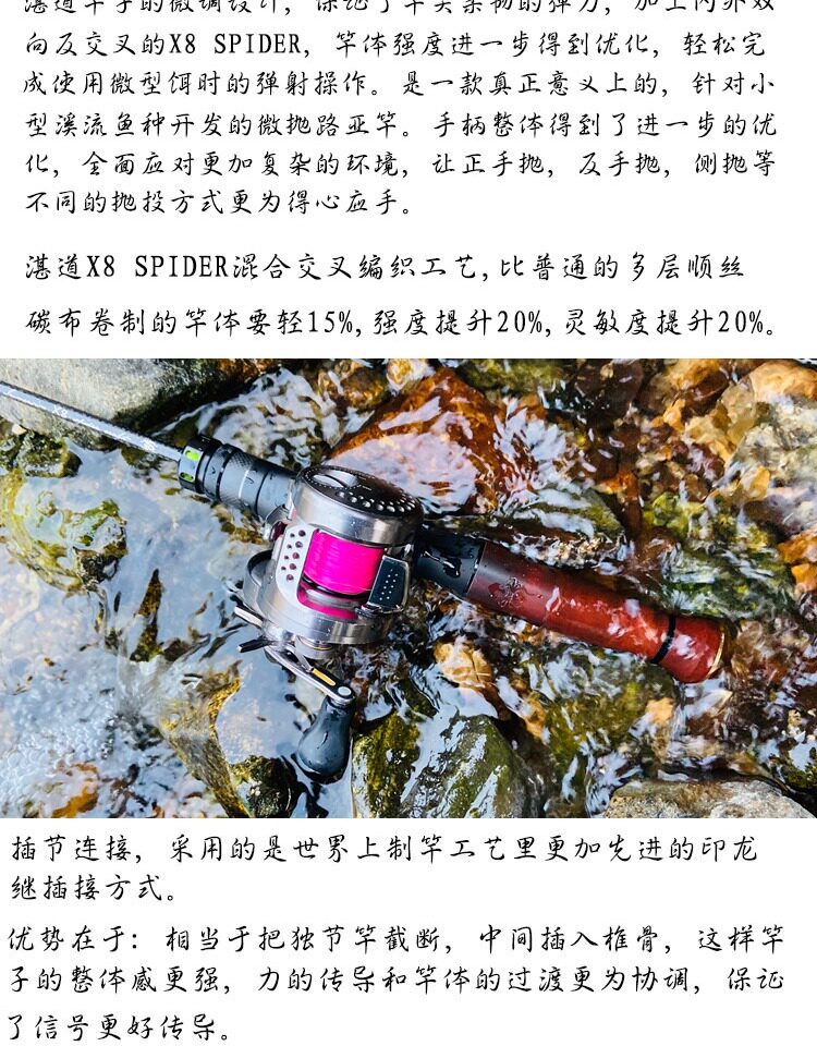 Дорожные суб -полюсный 湛道512uls 枪柄 1.53米 a环 路亚溪流 弹射微抛 白条溪哥 鱼某人