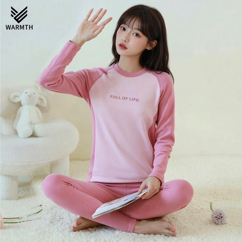 Teenage Girls' Autumn and Winter Thermal Underwear Set, Suitable for Middle and High School Students, Girls' Base Layer Sleepwear, German Velvet Thermal Underwear Teenage Girls' Autumn and Winter Thermal Underwear Set, Suitable for Middle and High School Students, Girls' Base Layer Sleepwear, German Velvet Thermal Underwear