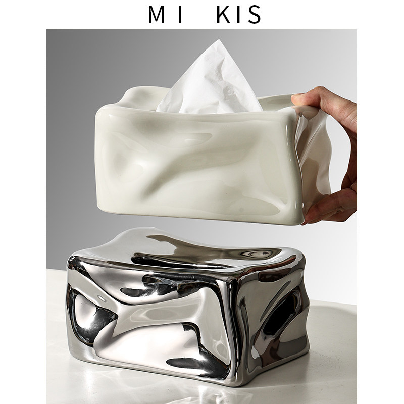 ins creative paper towels box living room upscale light and luxurious wind cramps with high level sensuality home desktop napkin box-Taobao