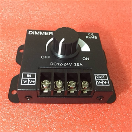 Monochrome LED light with high power dimmer 30A 8A 2A manual knob dimming controller 12V to 24V