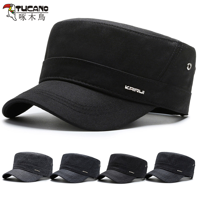 Woodpecker hat Men's Han version Tidal Flat Top Hat Middle-aged Men Winter Old Man Warm Duck Tongue Hat Casual Baseball Cap