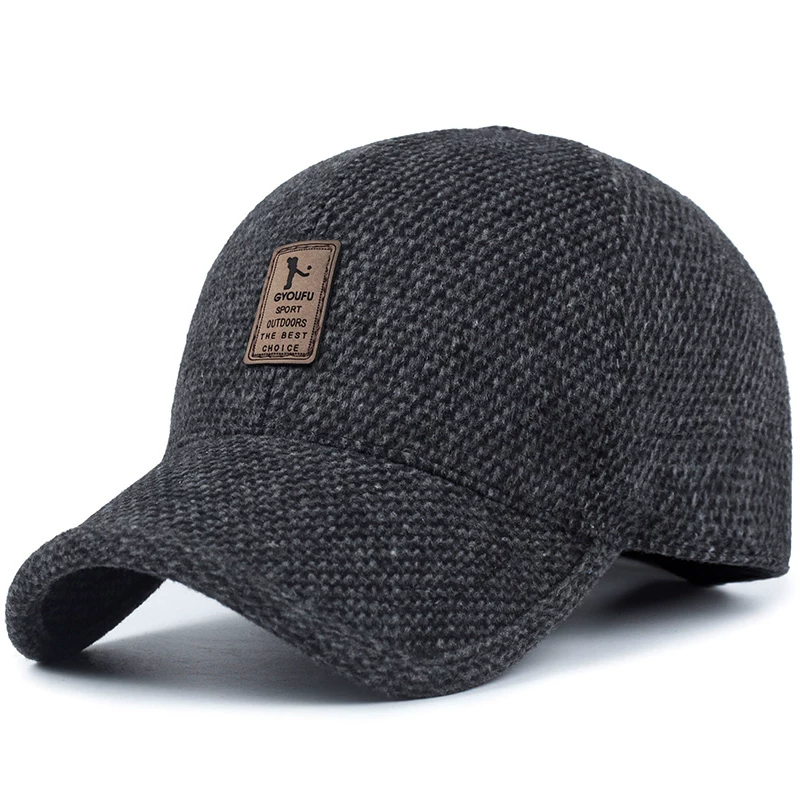 Men's winter hat, keep warm baseball cap, for middle age, increased thickness