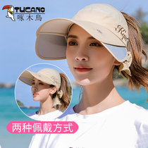 Sun hat female summer sun protection outdoor cool hat face-covering bike hat Korean version of tide big edge empty sun sun hat