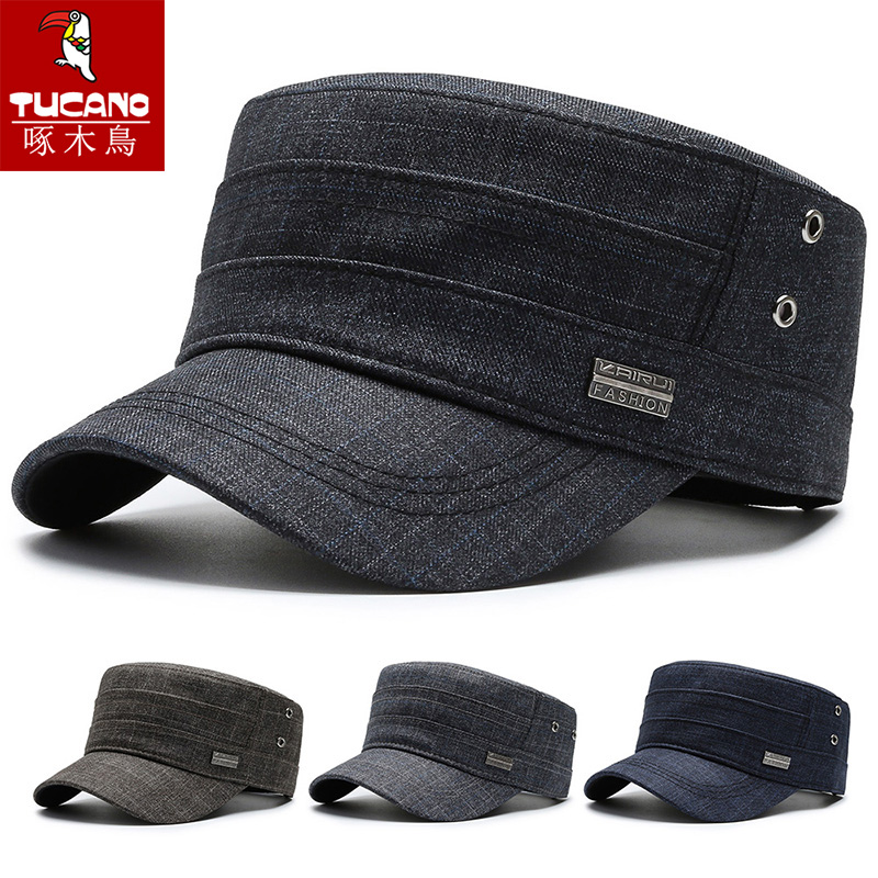 Hat Men's Spring Autumn Season Flat Top Hat Outdoor Casual Han Edition Tide Sports Middle Age 100 Hitch Sun Protection Duck Tongue Cap