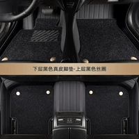 Кожаная черная+черное шелковое кольцо двойное слоя модель