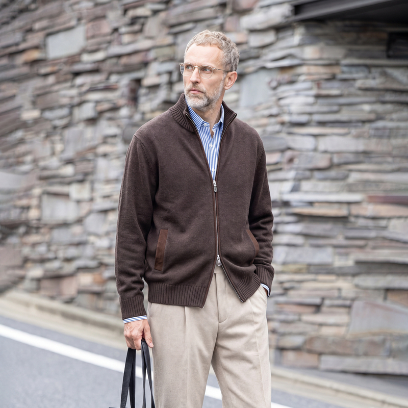 Edot【Cashmere】Old Money Cardigan Knit Sweater Men's Spring Autumn Winter Gentleman's Sheep Wool Stand Collar Jacket Men Edot【Cashmere】Old Money Cardigan Knit Sweater Men's Spring Autumn Winter Gentleman's Sheep Wool Stand Collar Jacket Men