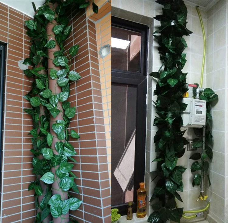 Hoa nhựa trang trí mô phỏng lá giả hoa mây dây leo uốn lượn lá xanh lá cây dây leo xanh trong nhà củ cải xanh - Hoa nhân tạo / Cây / Trái cây cây giả trong nhà