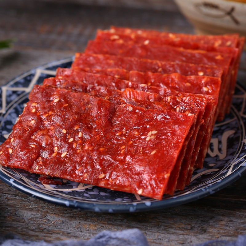 Pork breast 600g spicy original honey juice natural slices Dried cooked pork Jingjiang specialty net red snacks
