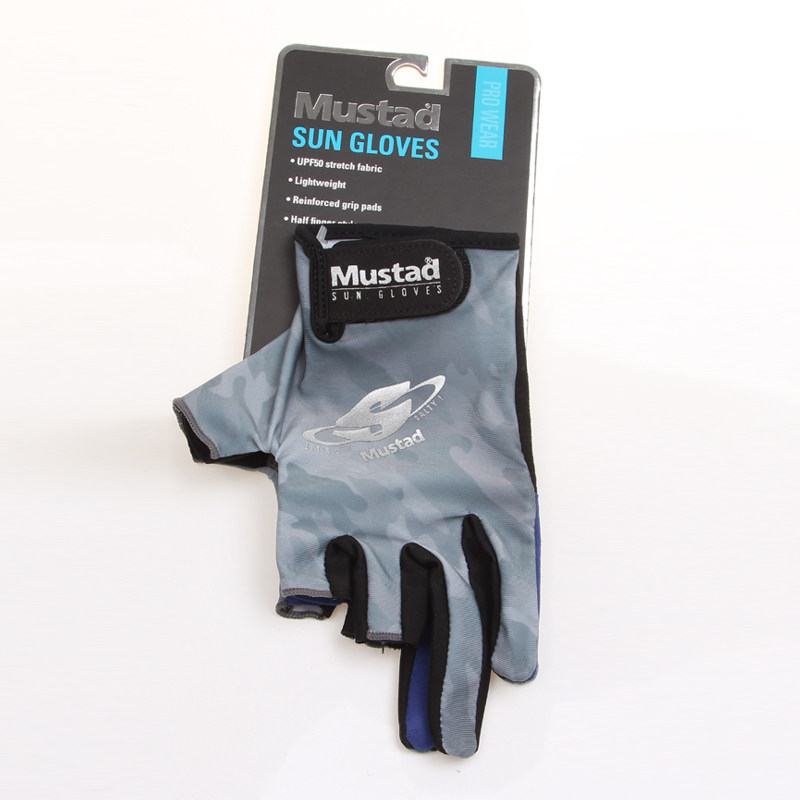 Mustad Musta outdoor exposed three-finger sea fishing gloves sun protection gloves outdoor ice silk fishing gloves