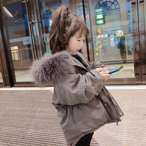 South Korea Girls Down Jacket 2021 Net Red White Duck Down Jacket for Children and Children Thickened Parker Clothing