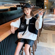 Girls Korean Knitted Overwear 2021 Autumn New Tong Girl Loose Casual Pullover Top Tide