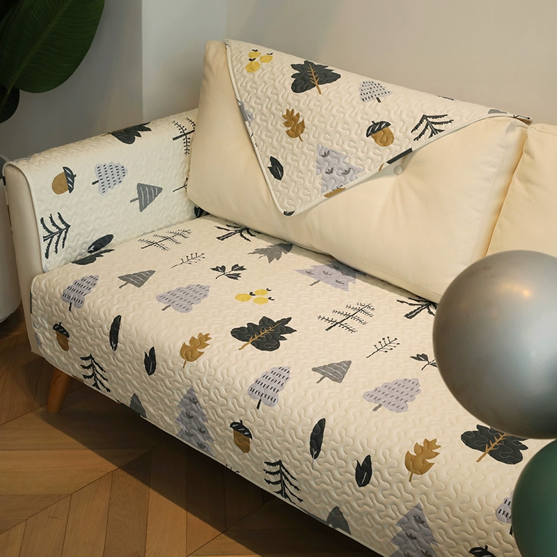 Jungle phim hoạt hình chống trượt sofa bìa khăn bông vải sofa đệm đệm đệm bốn mùa có thể được tùy chỉnh - Ghế đệm / đệm Sofa