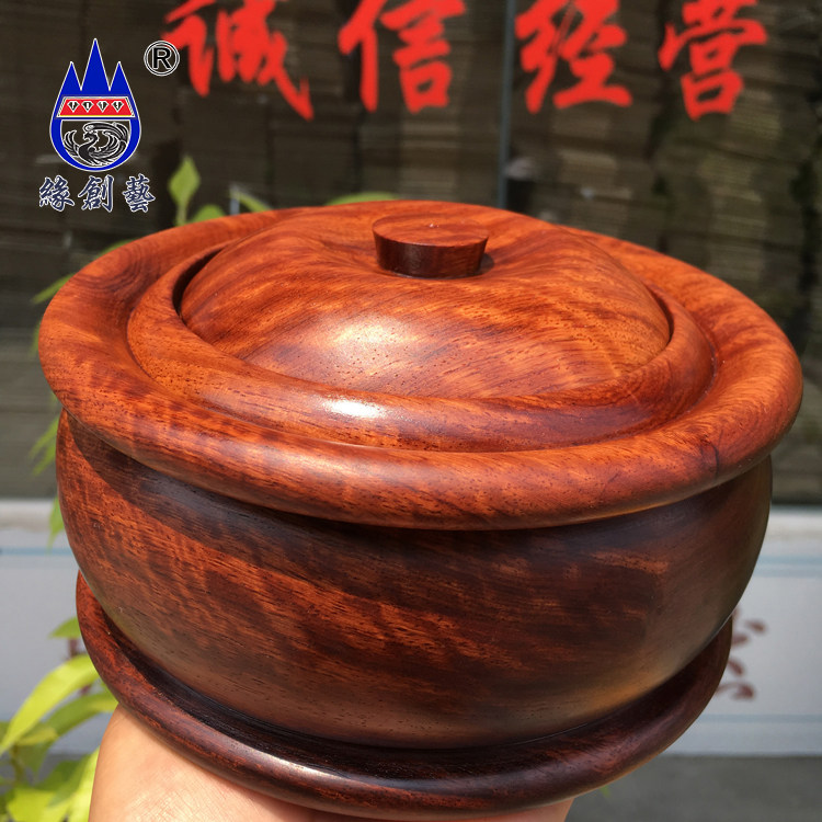 Edge Creativity Red Wood Polypo Basin Big Fruit Purple Sandalwood Whole Wood Living Room Melon Eight Treasure Box Delivery Collection Hem