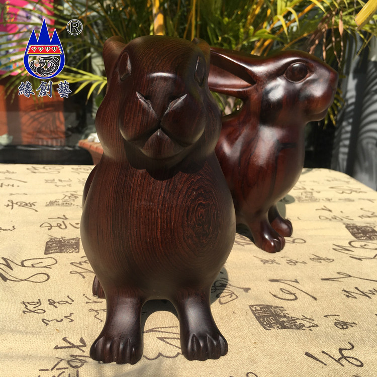 Edge Creativity Myanmar Black Acid Branches Zodiac Zodiac Rabbit Red Wood Real Wood Whole Wood Engraving Handicraft Swing Accessories