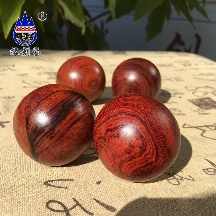 Yuanchuang art Mahogany handball Myanmar big red acid branch Austenitic sandalwood solid wood whole wood elderly hand play health ball