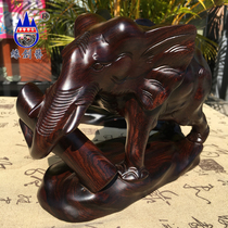 Edge Creatives Myanmar Solid Wood Ruyi Small Elephant Red Wood Whole Wood Hand Engraving Goods Auspicious Elephant Pendulum