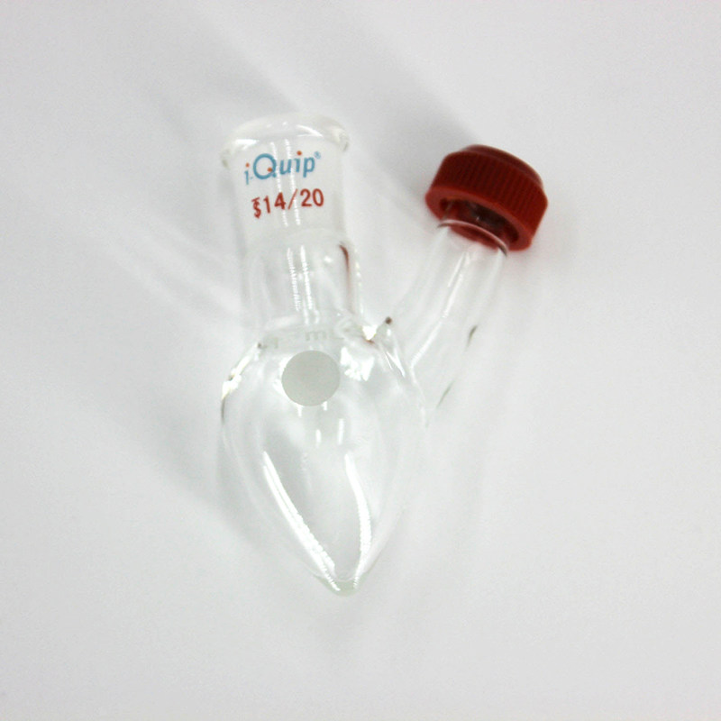 芯硅谷 P4016 具温度计套管磨口鸡心瓶 高硼硅 梨形烧瓶10~200ml