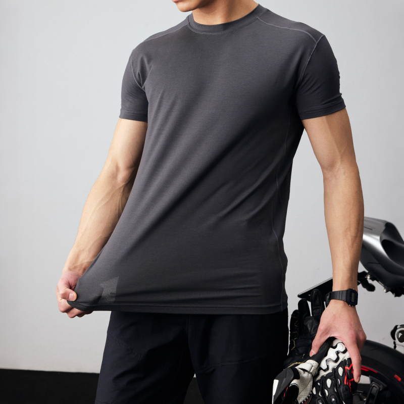 [Australian Merino Wool Tencel Short Sleeve] Okbro Men's T-Shirt Moisture-Wicking, Quick-Drying, Antibacterial, Deodorizing