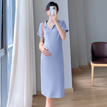 Pregnancy Woman dress Short sleeves T-shirt T-shirt Korean version New fashion Knee Easy Pregnant pregnant woman Even dress Summer dress
