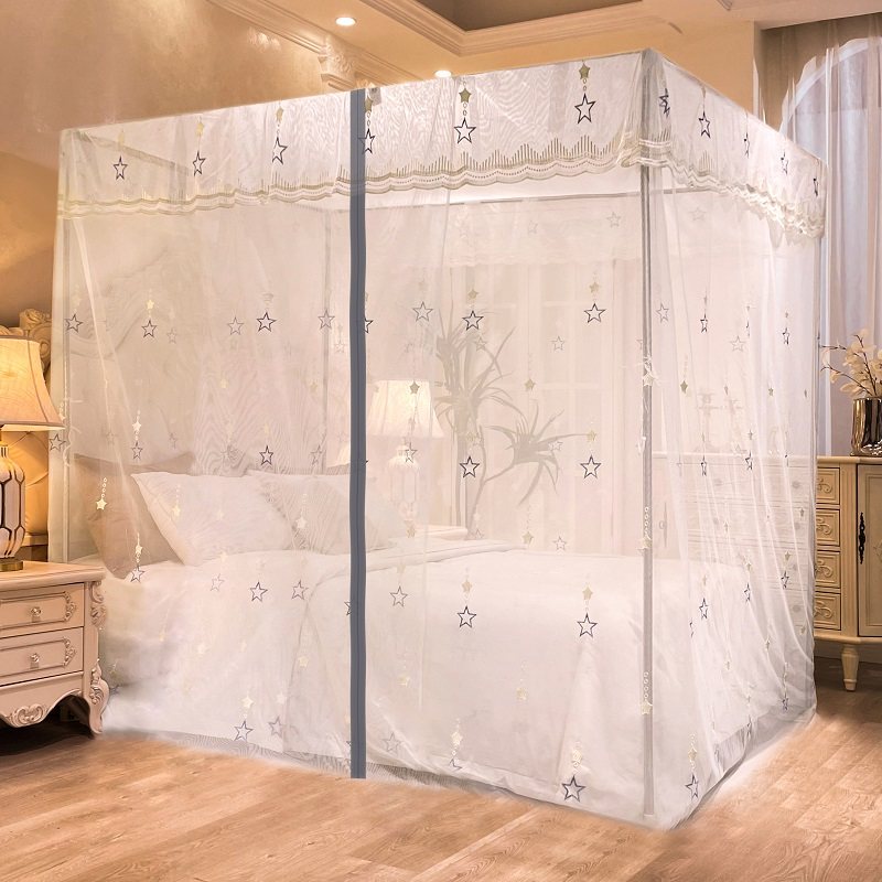 2023 new embroidery mosquito nets Home Bedrooms Double beds 1 5 m 1 8m beds OLD FASHIONED SINGLE DOOR WITH BRACKET-TAOBAO