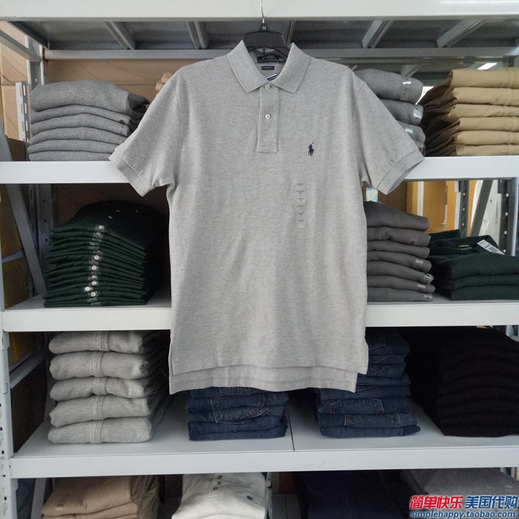 Ngọc trai bông cổ điển nam ngựa polo ralph Lauren ngắn tay t- shirt đích thực tại chỗ