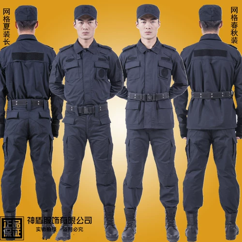 Осенний черный износостойкий лонгслив, рабочая униформа, комплект, увеличенная толщина