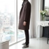 Thanh niên mùa thu và mùa đông Thời trang Hàn Quốc áo gió mới áo khoác len nam dài phần len thường áo cashmere áo khoác da lộn nam Áo len