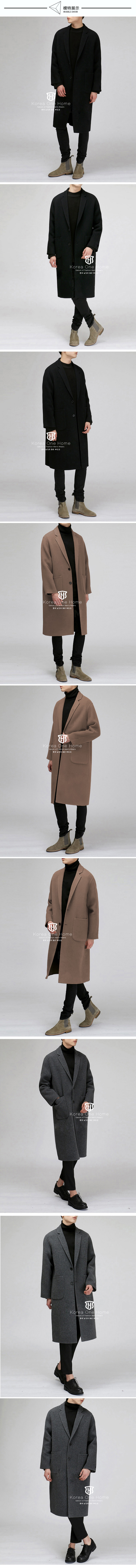 2017 mùa đông mới người đàn ông Hàn Quốc đôi phải đối mặt với cashmere coat len ​​nam phần dài áo len coat men