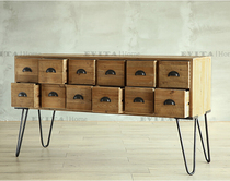 American Iron Art Storage Collection Cabinet Loft Bucket Cabinet Fuku Hyun Guan Cabinet Living Room TV Cabinet Imitation Ancient Solid Wood Cabinet