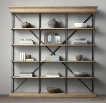 Retro Fa Countryside Loft Industrial Style Iron Art Bookshelves Shelf Shelf Shelves for old solid wood bookcases