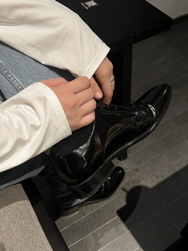 Soul Glow L Zheng Yuansong's Same Style Pointed Toe P-Style Vintage Derby Shoes