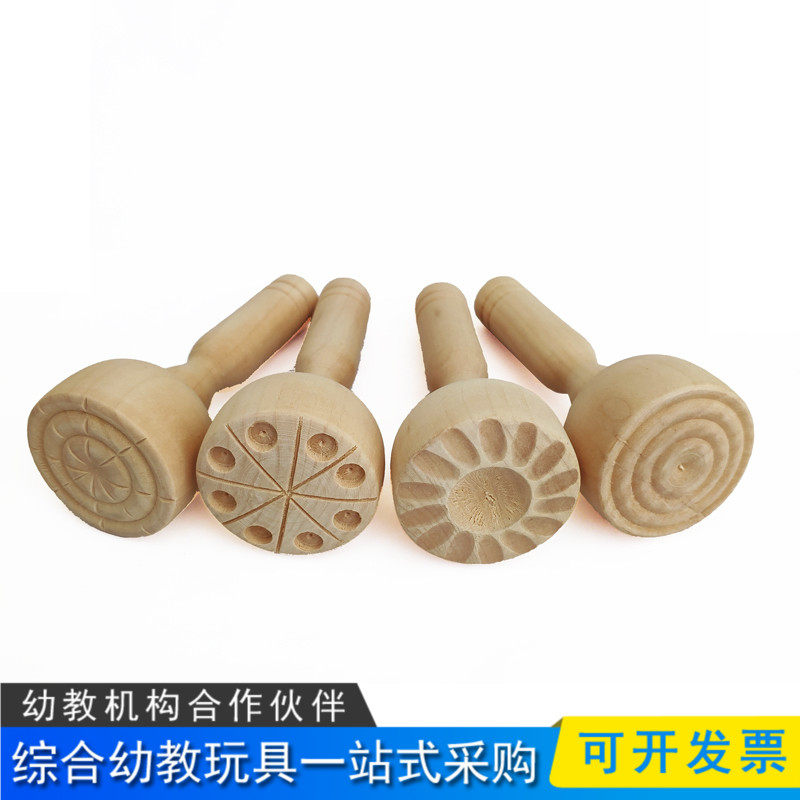 Kindergartens handmade to play with rubber clay pottery clay wood tools combined clay molds moulding mash modules 4