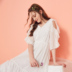 Váy midi dài cổ tích nữ 2019 xuân hè mới nhỏ gợi cảm tay áo cánh sen đầm voan ren cổ tích - Váy eo cao váy hạ eo công sở	 Váy eo cao