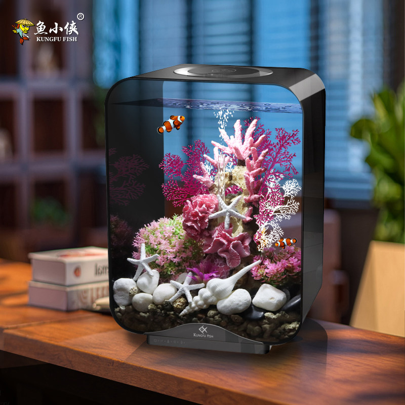 Fish little man net red creative fish tank desktop living room silent oxygenation small fish tank landscaping free water purification aquarium