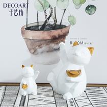 2021 clothing store wealth cat Lucky Cat small ornaments home living room shop opening gift mini robbery cat